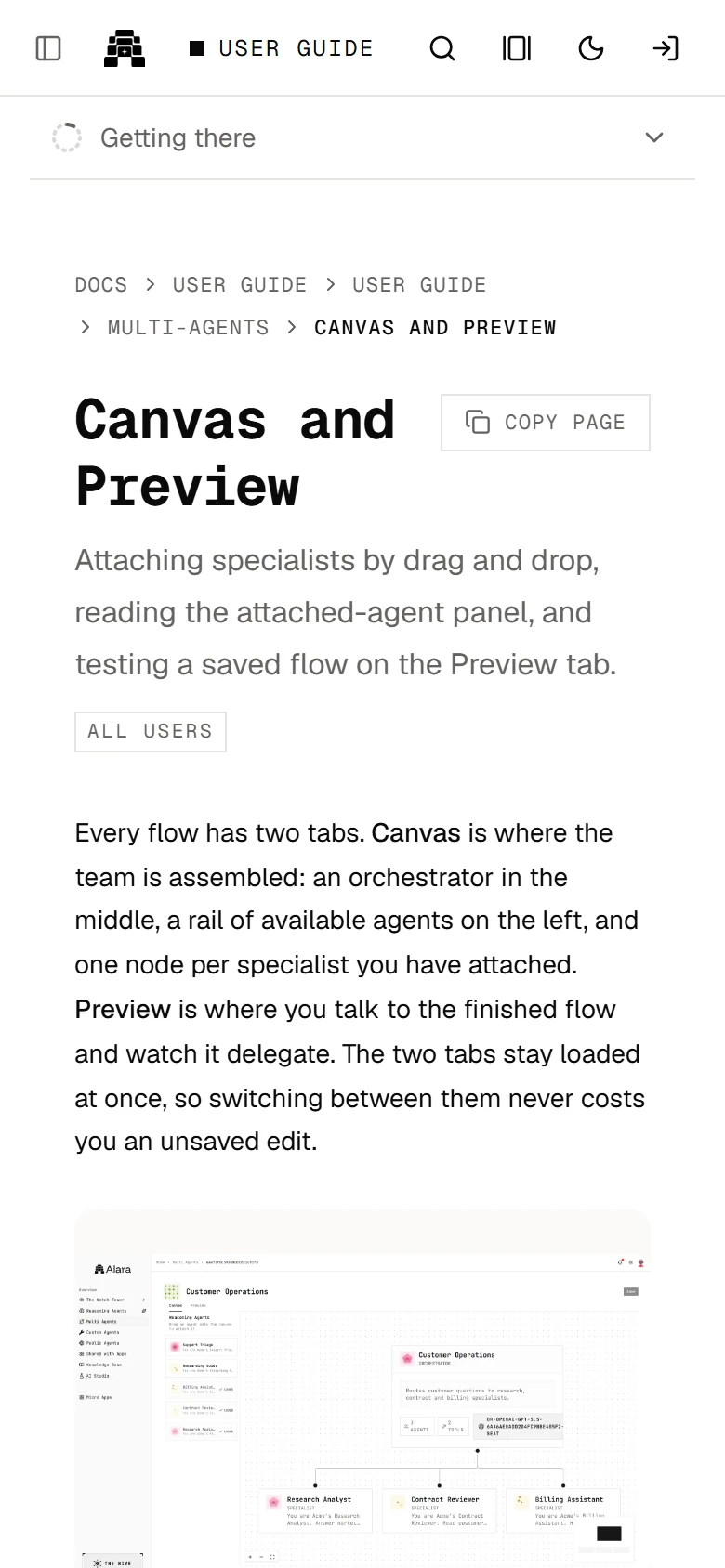 A guide page on a phone.