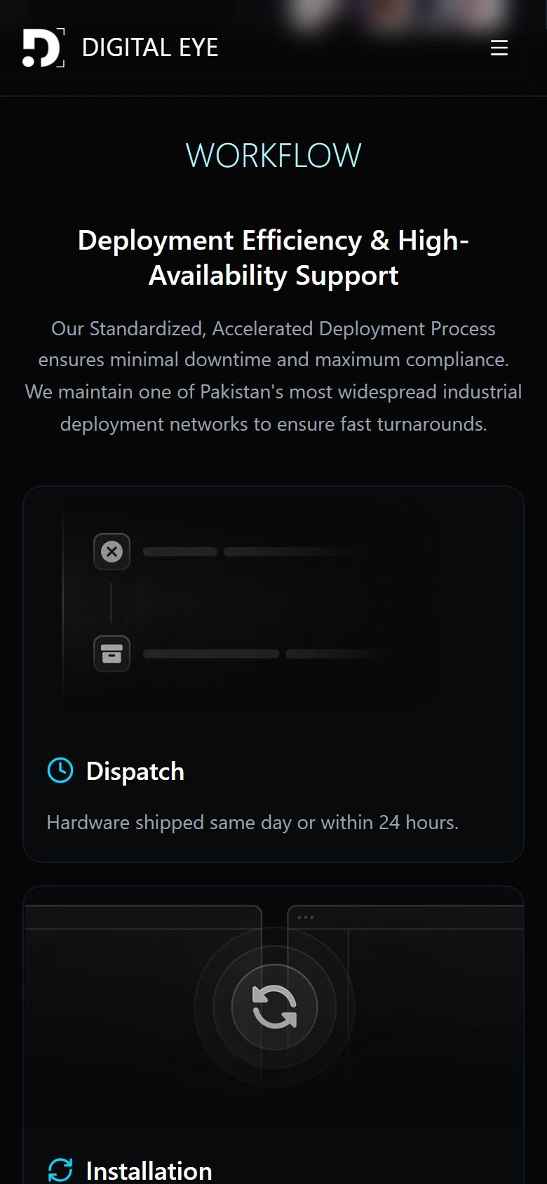 The deployment steps on a phone.