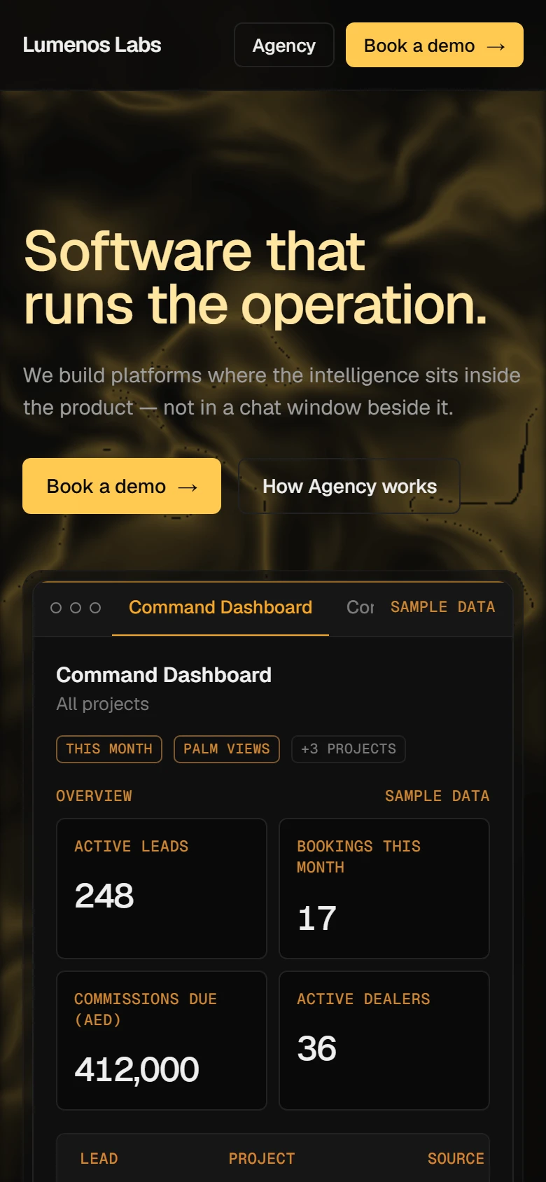 The home page on a phone.